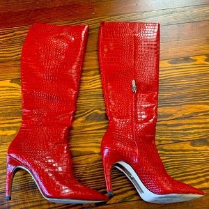 Sam Edelman Red Knee High Boot! Like New: only worn once size 7